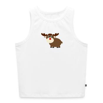 Rentier Elche cute Weihnachten lustige Geschenke - Cropped Frauen Organic Tank Top - Weiß - Vorne - Selfina (174cm)
