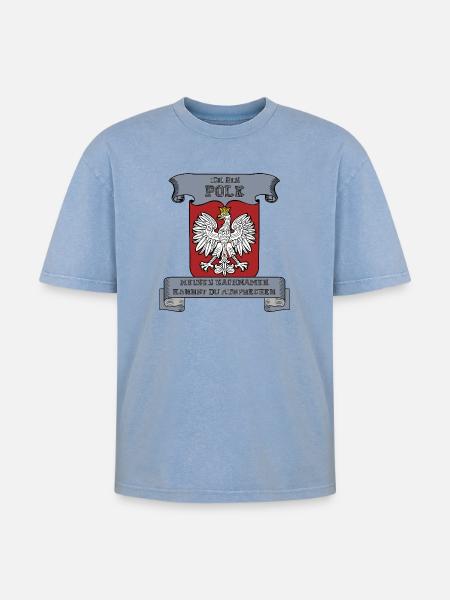 ich bin Pole - Oversized Unisex Premium Acid-Washed T-Shirt - Blau Acid Wash