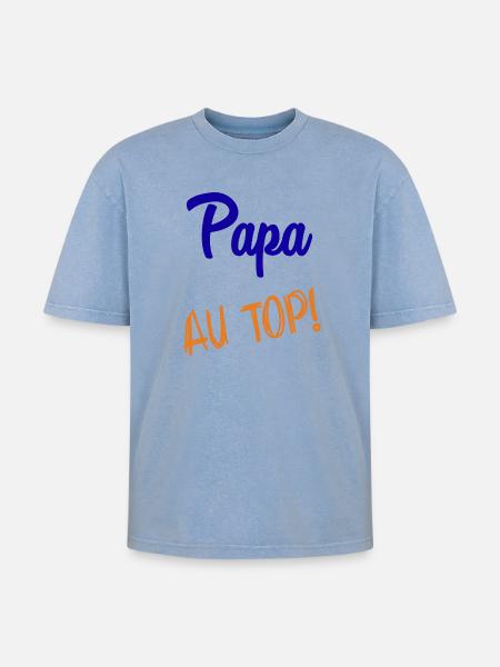 DAD - Oversized Unisex Premium Acid-Washed T-Shirt - acid washed blue