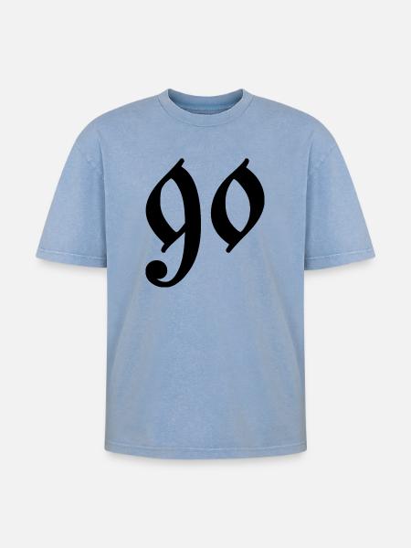 90 - T-shirt Premium unisexe oversize acid-washed - bleu délavé acide