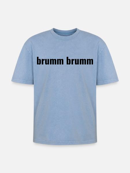 hum hum - Oversized Unisex Premium Acid-Washed T-Shirt - acid washed blue