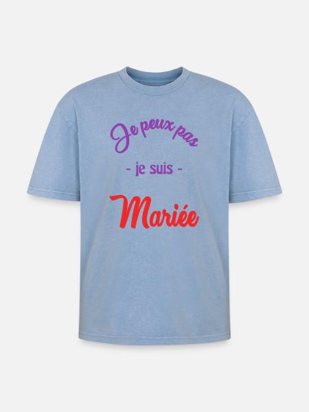 MARIEE. FUTURE MARIEE - T-shirt Premium unisexe oversize acid-washed - bleu délavé acide