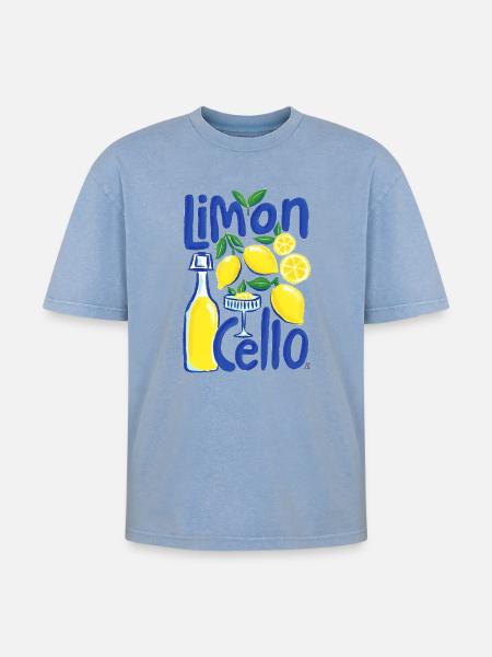 Design cool - T-shirt Premium unisexe oversize acid-washed - bleu délavé acide