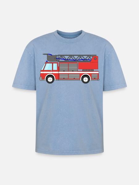 Fire engine Fire engine - Oversized Unisex Premium Acid-Washed T-Shirt - acid washed blue