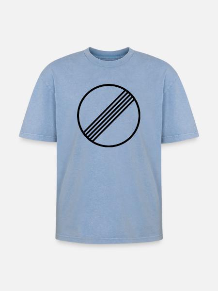 UNLIMITED MOTORWAY GERMANY - Oversized Unisex Premium Acid-Washed T-Shirt - acid washed blue