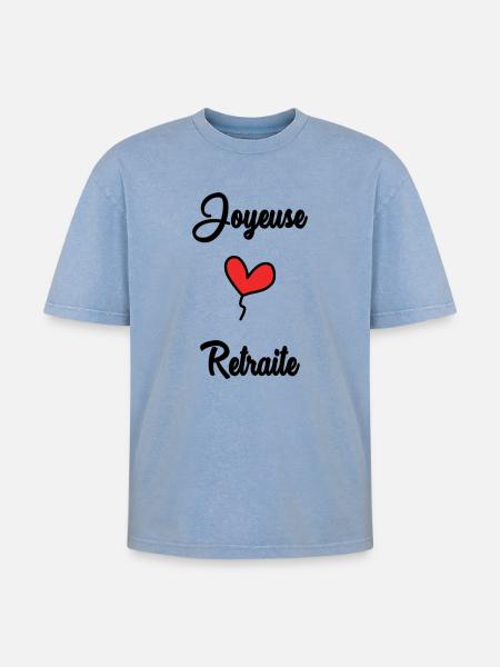 RETIREMENT - Oversized Unisex Premium Acid-Washed T-Shirt - acid washed blue