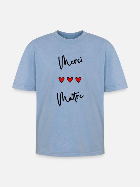MASTER. MASTER - Oversized Unisex Premium Acid-Washed T-Shirt - acid washed blue
