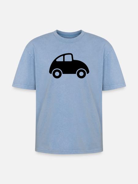 Auto - Oversized Unisex Premium Acid-Washed T-Shirt - Blau Acid Wash