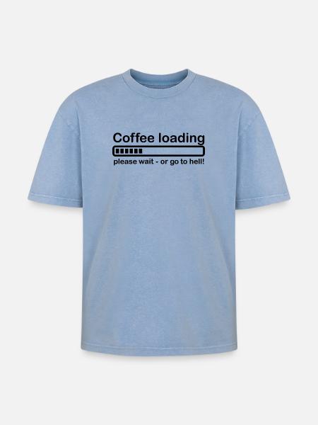 Coffee loading - Oversized Unisex Premium Acid-Washed T-Shirt - acid washed blue
