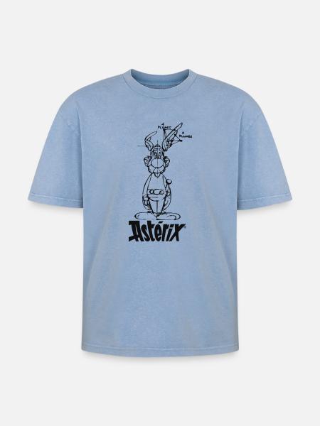 Asterix & Obelix - Asterix model - Oversized Unisex Premium Acid-Washed T-Shirt - acid washed blue