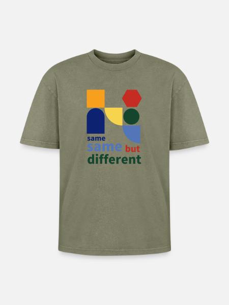 same same but different - Oversized Unisex Premium Acid-Washed T-Shirt - Grün Acid Wash