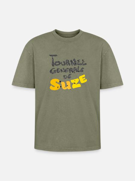 Suzee funny - T-shirt Premium unisexe oversize acid-washed - vert délavé acide