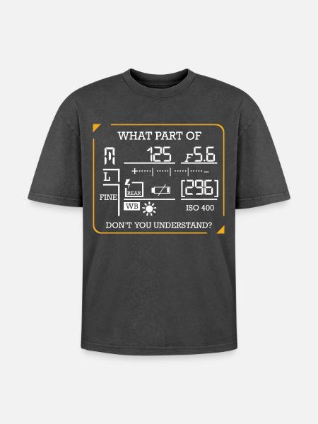 photographer - Oversized Unisex Premium Acid-Washed T-Shirt - acid washed black