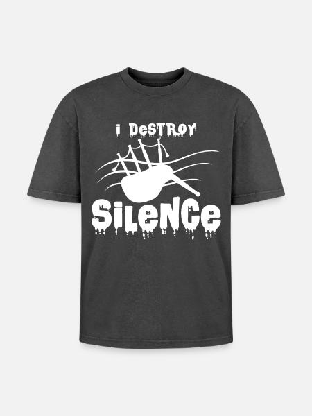 Dudelsack - Oversized Unisex Premium Acid-Washed T-Shirt - Schwarz Acid Wash