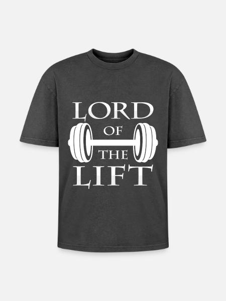 dumbbell - Oversized Unisex Premium Acid-Washed T-Shirt - acid washed black