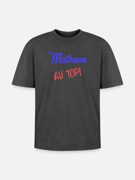 MISTRESS - Oversized Unisex Premium Acid-Washed T-Shirt - acid washed black