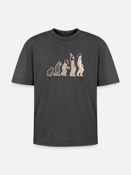 évolution - T-shirt Premium unisexe oversize acid-washed - noir délavé acide