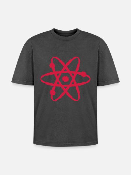 Scientific symbol - Oversized Unisex Premium Acid-Washed T-Shirt - acid washed black