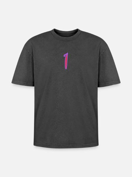 1 - Oversized Unisex Premium Acid-Washed T-Shirt - acid washed black