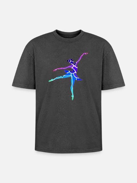 Danseur - T-shirt Premium unisexe oversize acid-washed - noir délavé acide