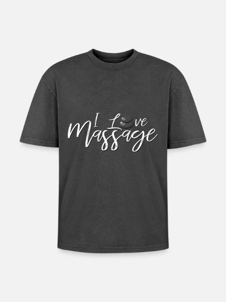 Massage - T-shirt Premium unisexe oversize acid-washed - noir délavé acide