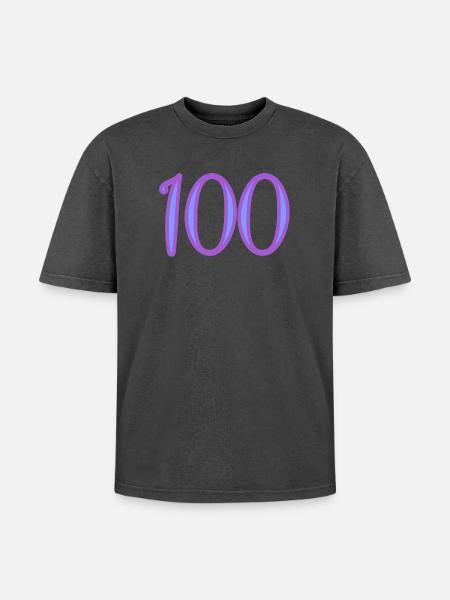 100 - T-shirt Premium unisexe oversize acid-washed - noir délavé acide