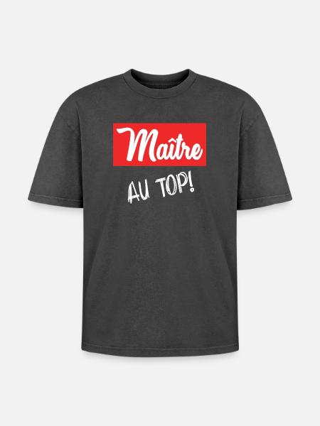 MASTER - Oversized Unisex Premium Acid-Washed T-Shirt - acid washed black
