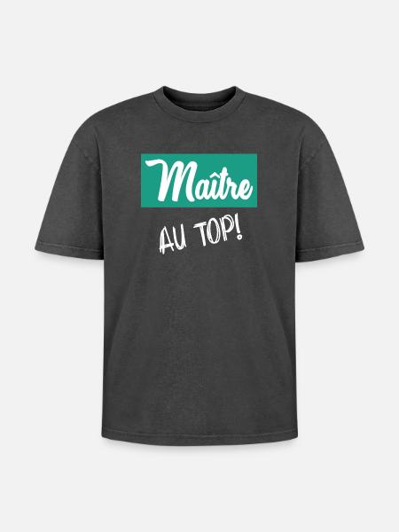 MASTER. MASTER - Oversized Unisex Premium Acid-Washed T-Shirt - acid washed black