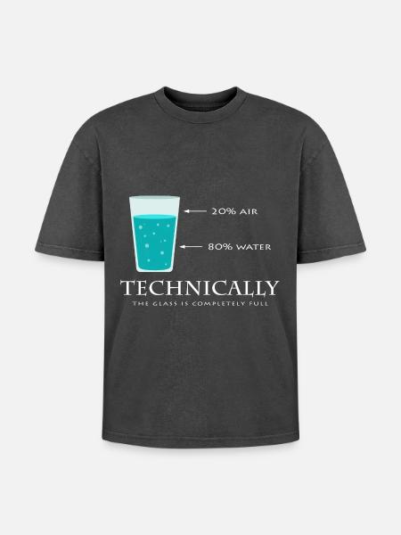 science - Oversized Unisex Premium Acid-Washed T-Shirt - acid washed black