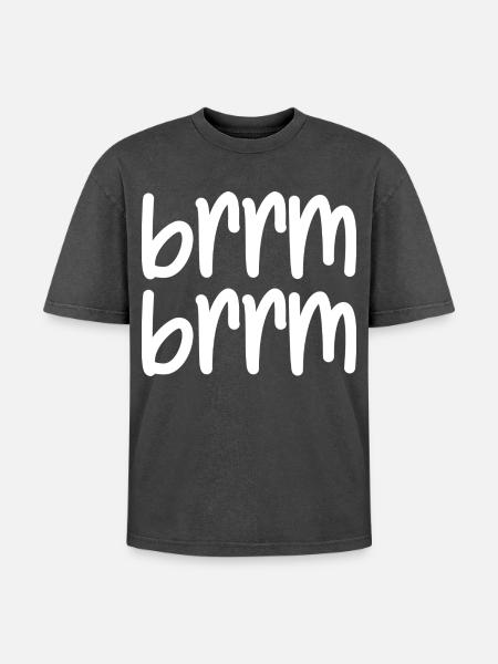 brrm brrm - Oversized Unisex Premium Acid-Washed T-Shirt - acid washed black