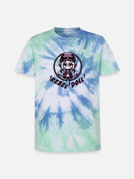 Rebellische Puppe - Unisex Premium Tie Dye T-Shirt - Spiralblau