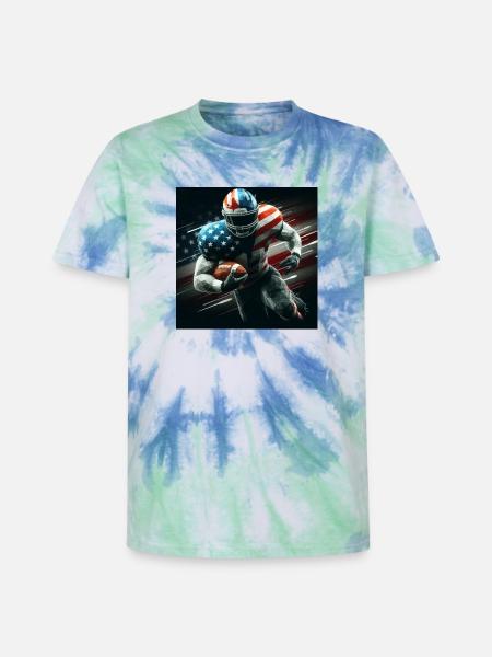 Patriotischer American Football - Unisex Premium Tie Dye T-Shirt - Spiralblau