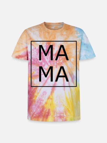 Mama Mama - Unisex Premium Tie Dye T-Shirt - Regenbogen-Spirale