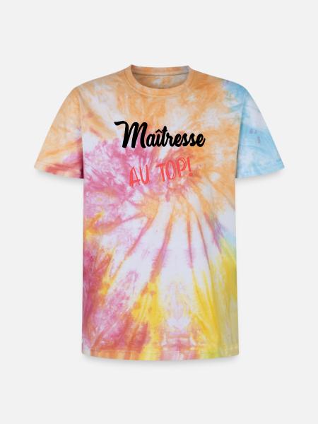 MISTRESS - Unisex Premium Tie-Dye T-Shirt - Rainbow Spiral
