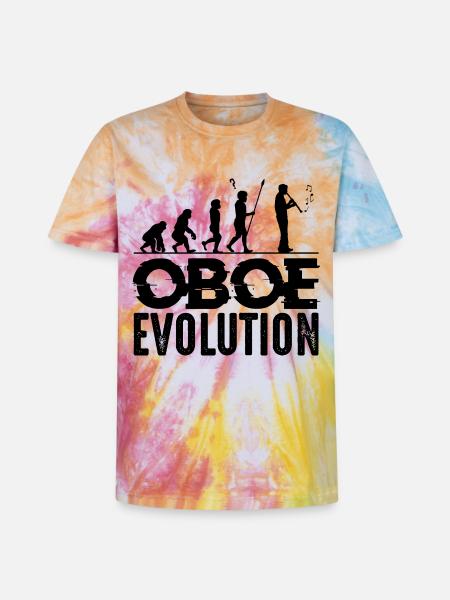 hautbois - T-shirt tie-dye premium unisexe - arc-en-ciel spirale