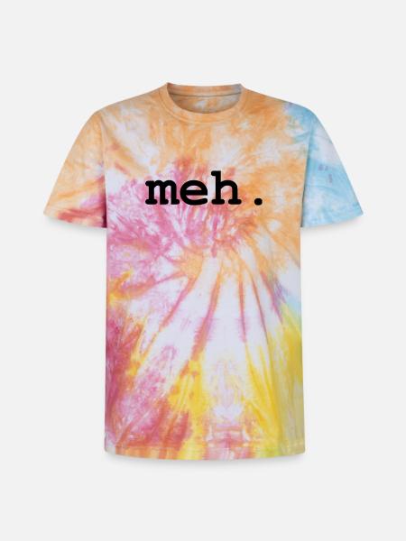 meh humor - Unisex Premium Tie-Dye T-Shirt - Rainbow Spiral