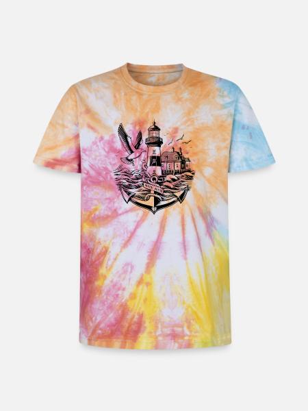 Coastal Landscape Moin Moin 2 - Unisex Premium Tie-Dye T-Shirt - Rainbow Spiral