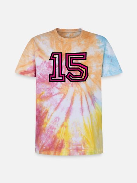 15 - Unisex Premium Tie Dye T-Shirt - Regenbogen-Spirale