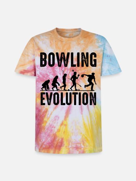 Bowling - T-shirt tie-dye premium unisexe - arc-en-ciel spirale