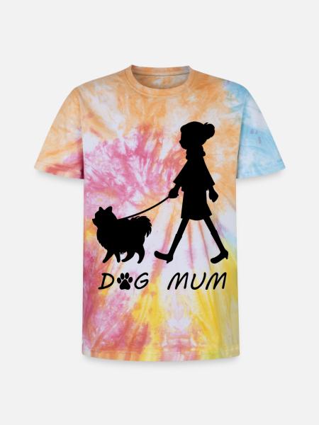 Dog Mum - Unisex Premium Tie-Dye T-Shirt - Rainbow Spiral