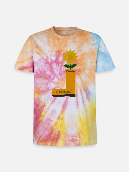 Flower Boots - Unisex Premium Tie-Dye T-Shirt - Rainbow Spiral