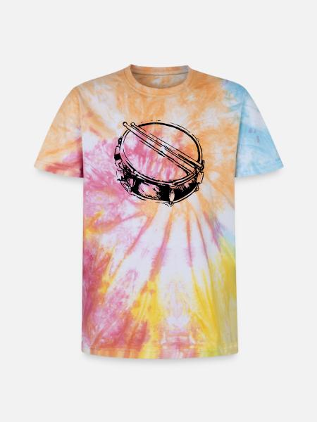 Snare - Drum - Percussion - Music - Unisex Premium Tie-Dye T-Shirt - Rainbow Spiral