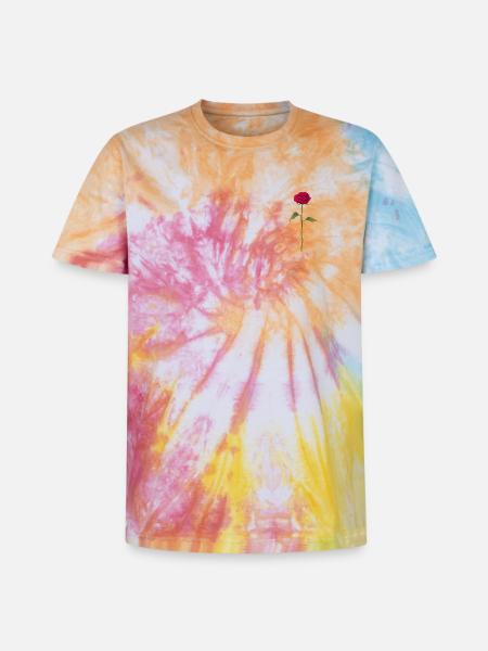 Rose - Unisex Premium Tie-Dye T-Shirt - Rainbow Spiral