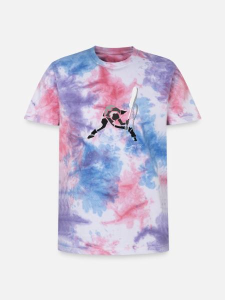 strummer-spread - T-shirt tie-dye premium unisexe - rose/violet/bleu