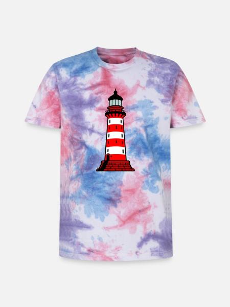Leuchtturm - Unisex Premium Tie Dye T-Shirt - Pink/Lila/Blau