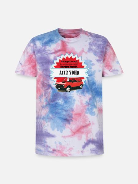 A112 - gerade Straßen - Unisex Premium Tie Dye T-Shirt - Pink/Lila/Blau
