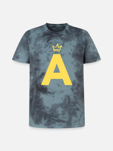 A comme Alvin - T-shirt tie-dye premium unisexe - noir/bleu