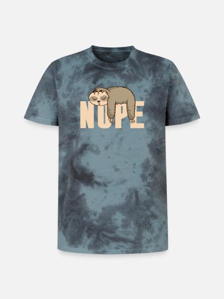 Nope Sloth - Unisex Premium Tie Dye T-Shirt - Schwarz/Blau