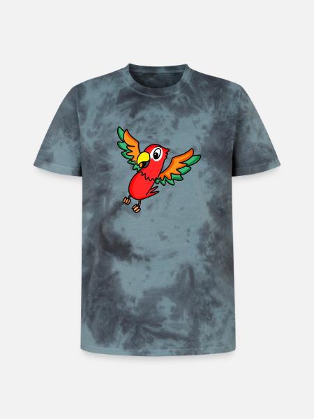 perroquet - T-shirt tie-dye premium unisexe - noir/bleu