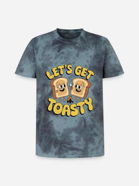 Lass uns warm werden - Unisex Premium Tie Dye T-Shirt - Schwarz/Blau